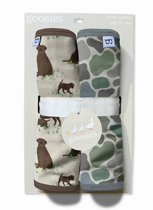 Chocolate Lab Dogs & Camo - Burp Cloth Sets