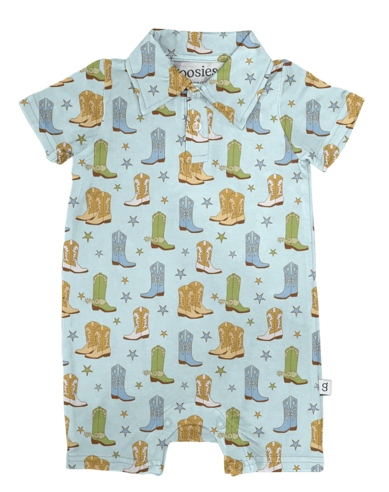 Cowboy Boots & Stars - SS Polo Romper