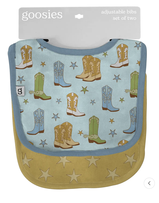 Cowboy Boots & Stars - Bib Set
