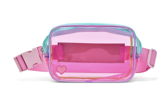 Color Block Clear Belt Bag