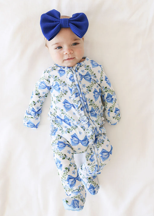 Posh Peanut Emersyn Footie Ruffled Zippered One Piece