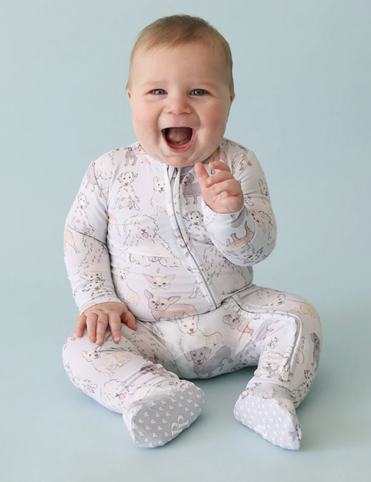 Posh Peanut Gatsby Footie Zippered One Piece