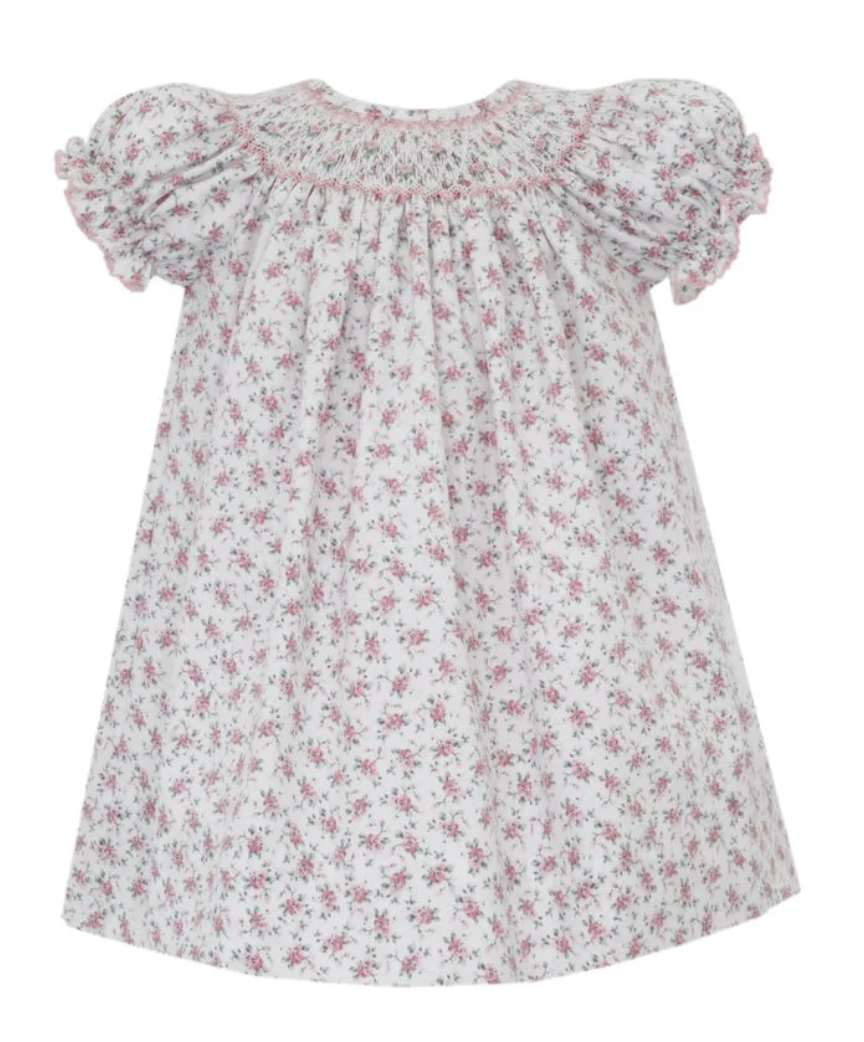 Petit Bebe Jasmine Pink English Garden Floral S/S Bishop