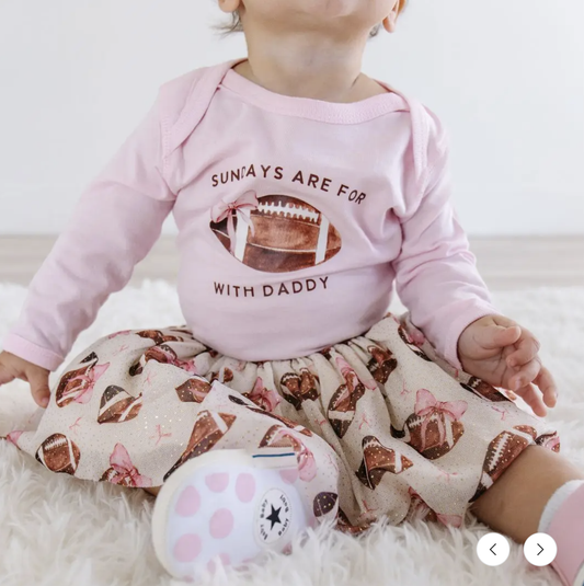 Football with Daddy Long Sleeve Bodysuit