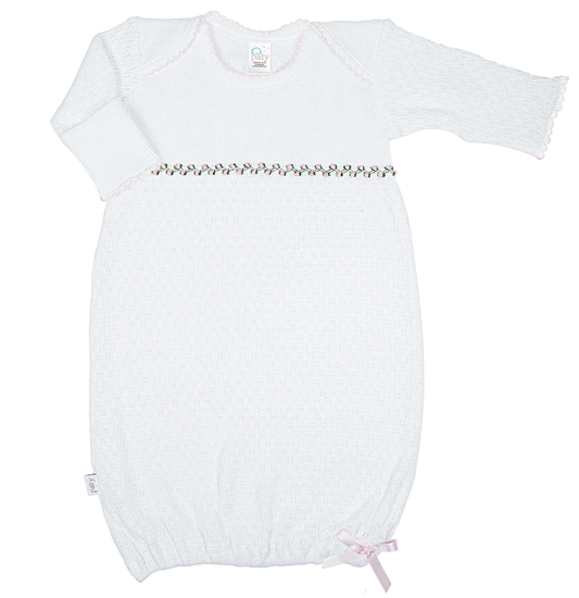 Paty Knit Overlap Shoulder Ruth Gown Pink