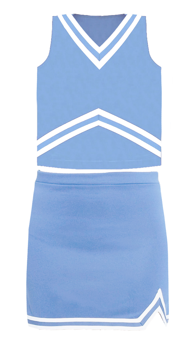Azarhia Shimmer Cheer Suit in Light Blue Game Day