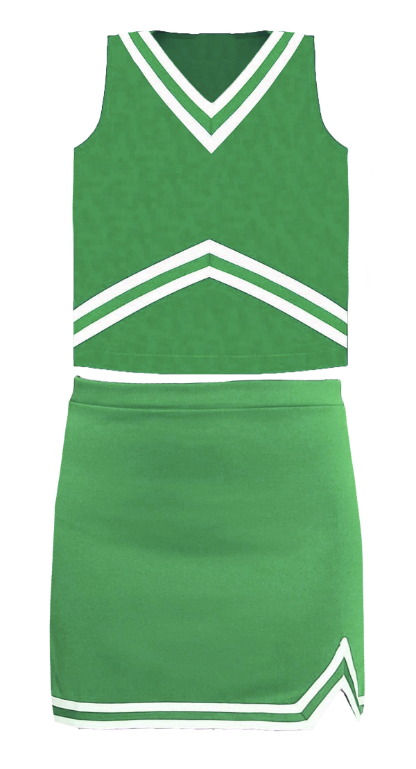 Azarhia Shimmer Cheer Suit in Kelly Green Game Day