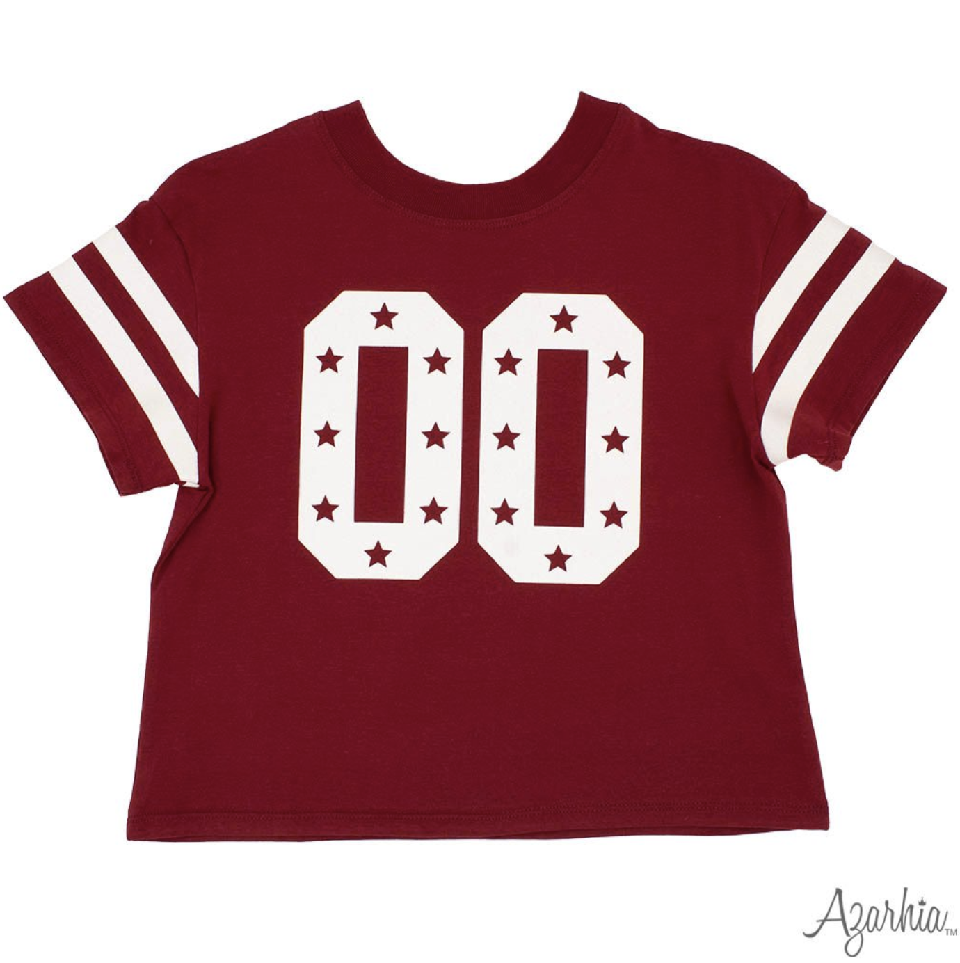 Glitter Double 00 Stars Boxy T Maroon Game Day