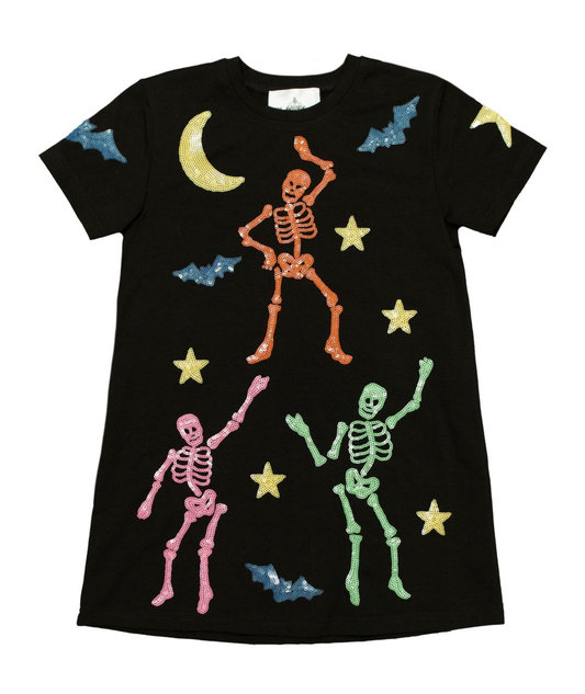 Belle Cher Black Skeleton Sequin Dress