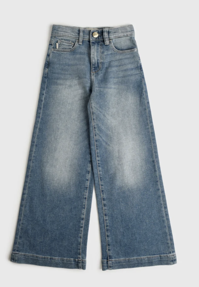 DL1961 Girl's Lily Wide Leg Premium Denim Jean Ravello