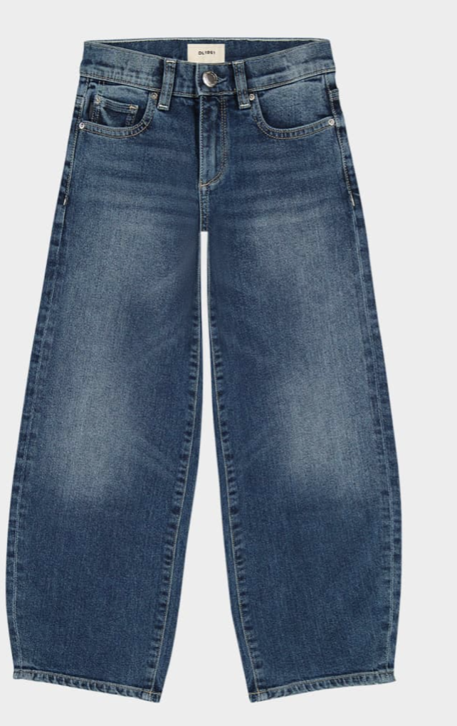 DL1961 Girl's Lilia Barrel Premium Denim Jean seagate
