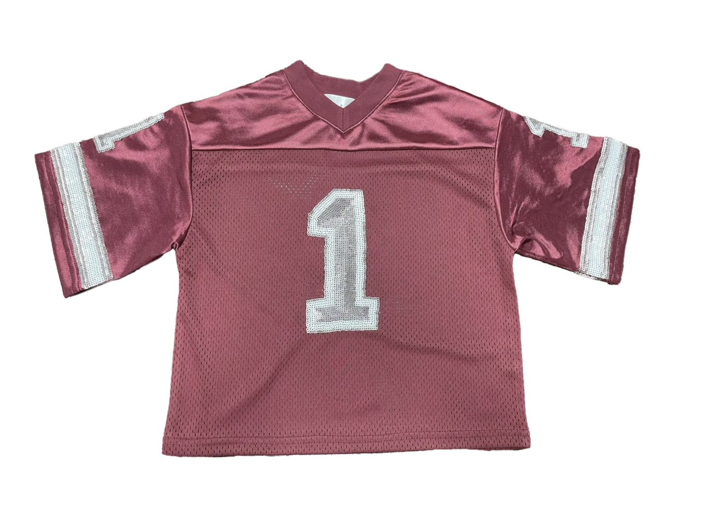 Belle Cher Maroon and Silver Sequin Jersey