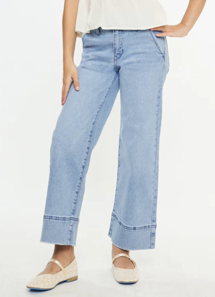 Kancan Girls 5-16 High Rise Cropped Wide Leg Jean