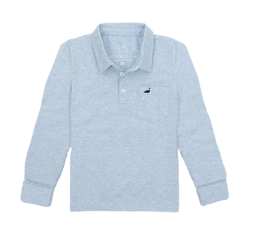 Properly Tied Harrison Pocket Polo LS Moon Blue