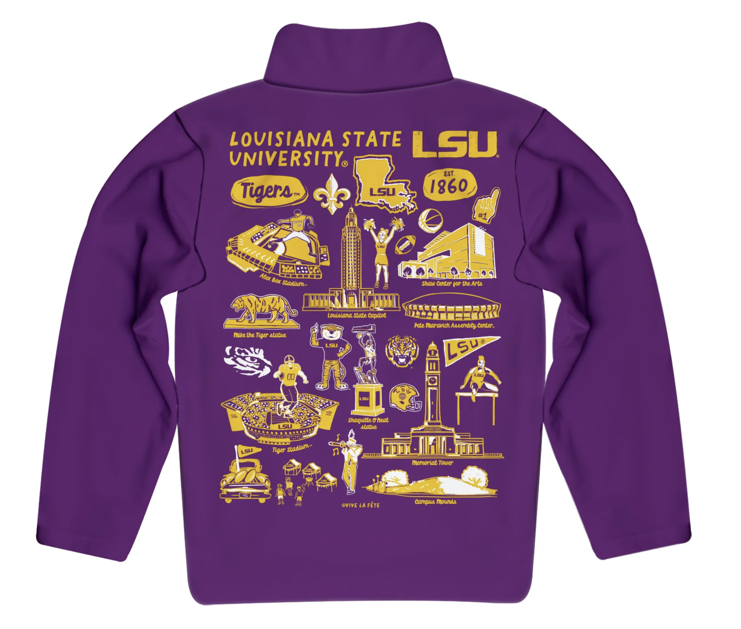 LSU Tigers Impressions Artwork Purple Boys Quarter Zip Pullover