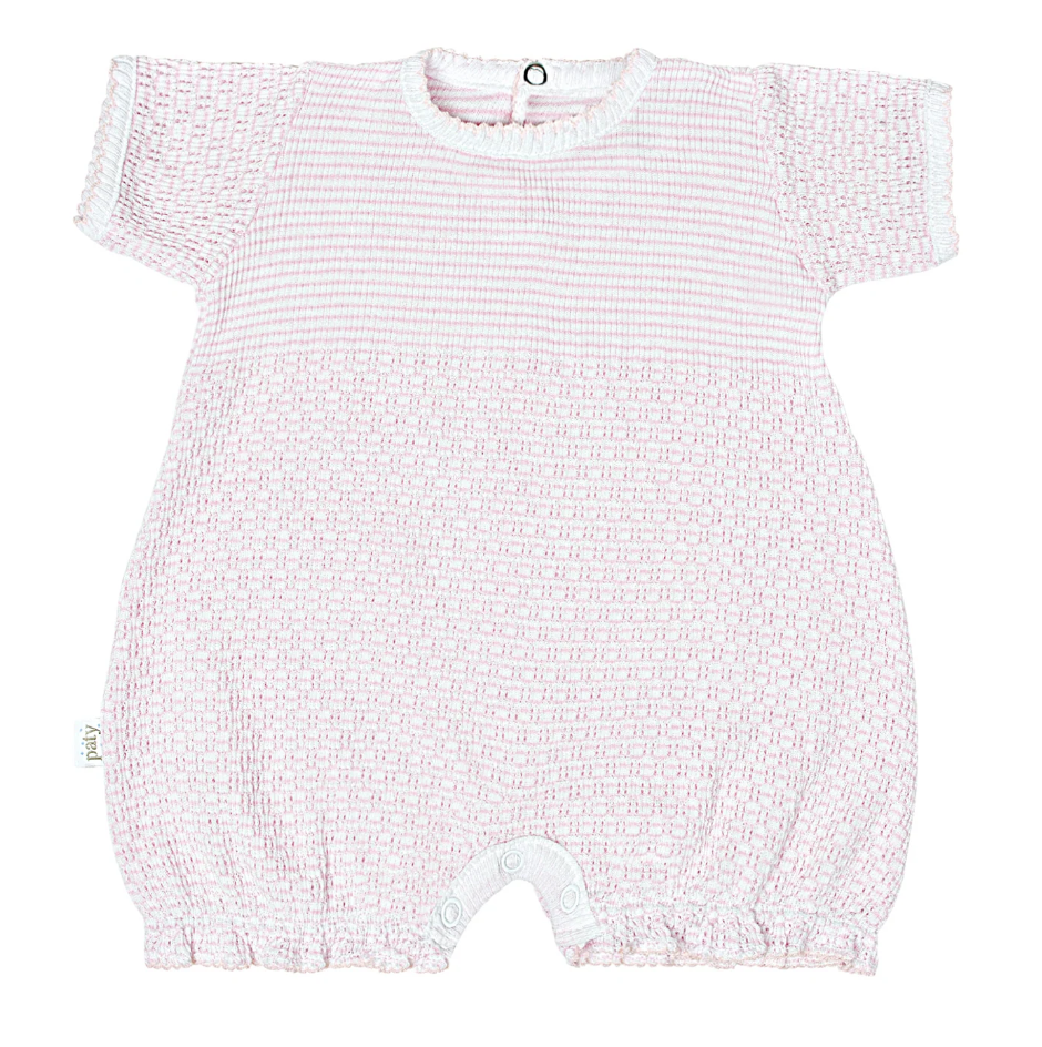 Paty Knit Stripe Bubble Pink w/White Trim