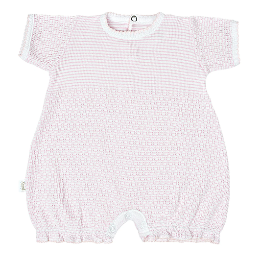 Paty Knit Stripe Bubble Pink w/White Trim
