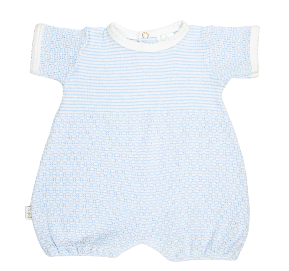 Paty Knit Bubble w/Pima Binding Blue w/White Trim