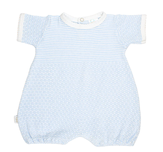 Paty Knit Bubble w/Pima Binding Blue w/White Trim