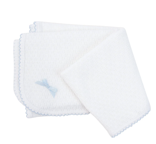 Paty Receiving/Swaddle Blanket Blue No Bow