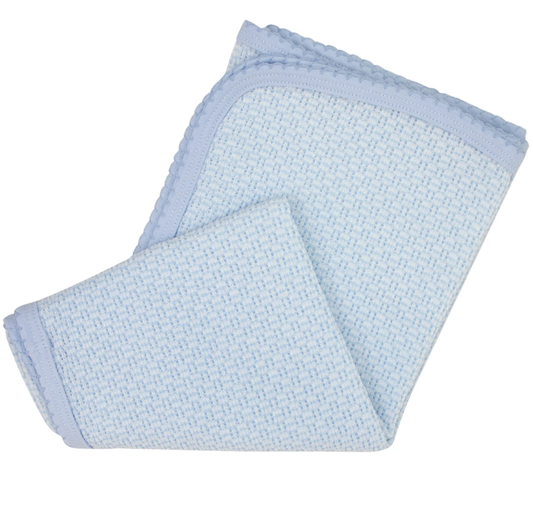 Paty Pima Binding Blanket Blue w/Blue Trim