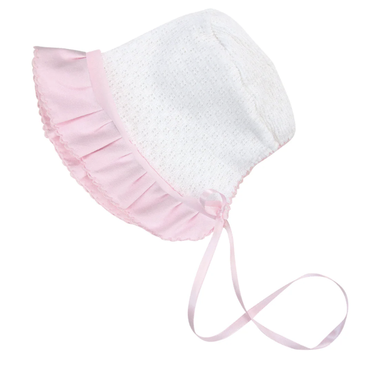 Paty Knit Bonnet Pima Ruffle w/Chiffon