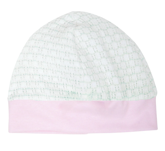 Paty Knit Beanie Mint w/Pink Pima