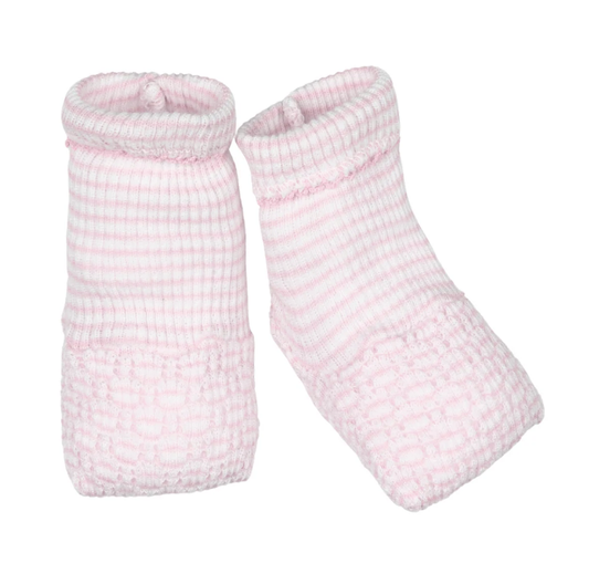 Paty Knit Booties Pink w/Pink Bow