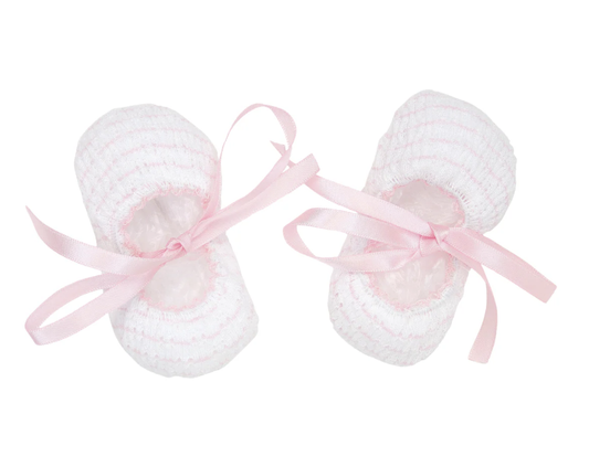 Paty Knit Pinstripe Slippers Pink w/Pink