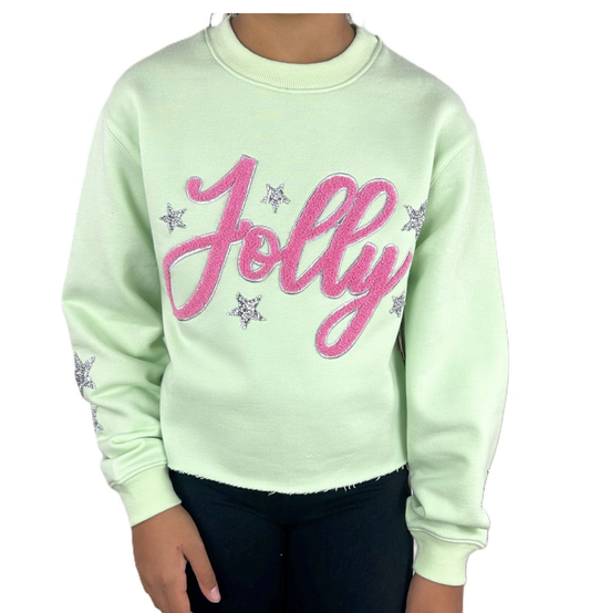 Paper Flower Jolly & Rhinestone Stars Sweatshirt