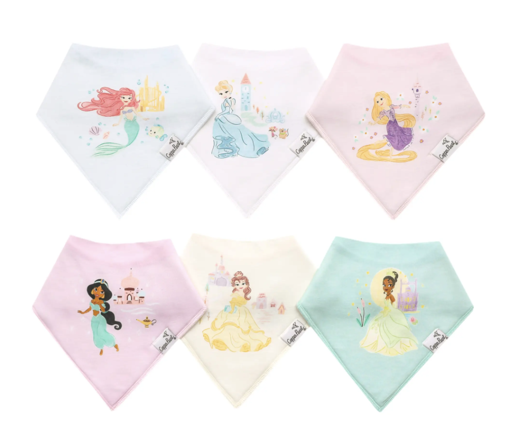 Copper Pearl Disney Princess Bandana Bib Set (6-pack)