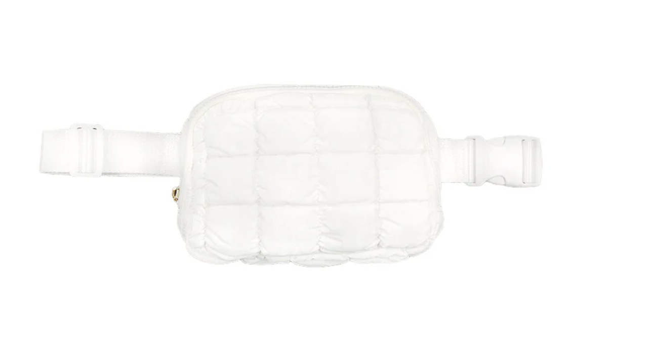 White Puffer Waist Bag