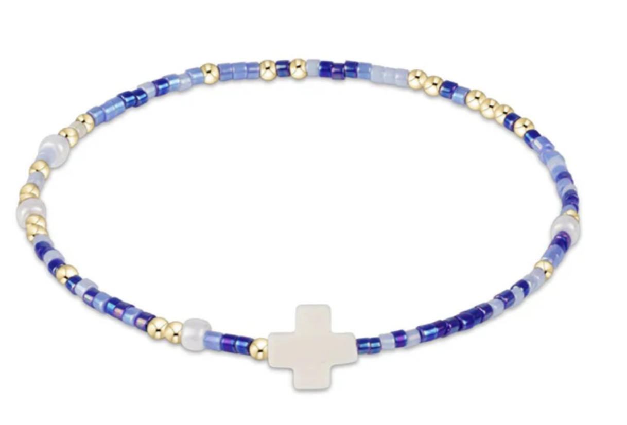 egirl Hope Unwritten Signature Cross Bracelet Is a Smurf's Butt Blue