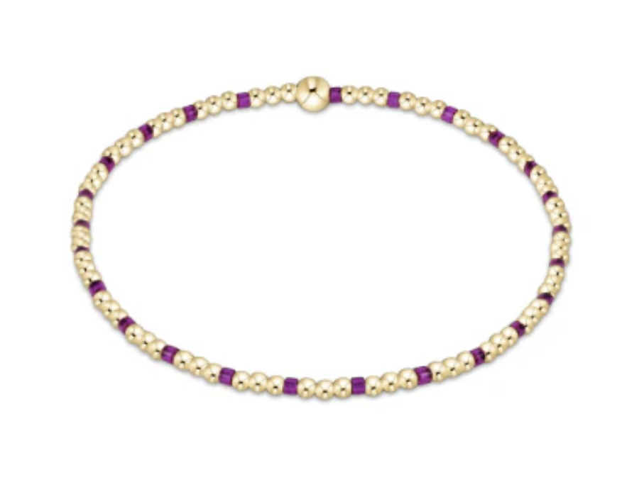 egirl Hope Sincerity Pattern 2mm Bead Bracelet Fuchsia