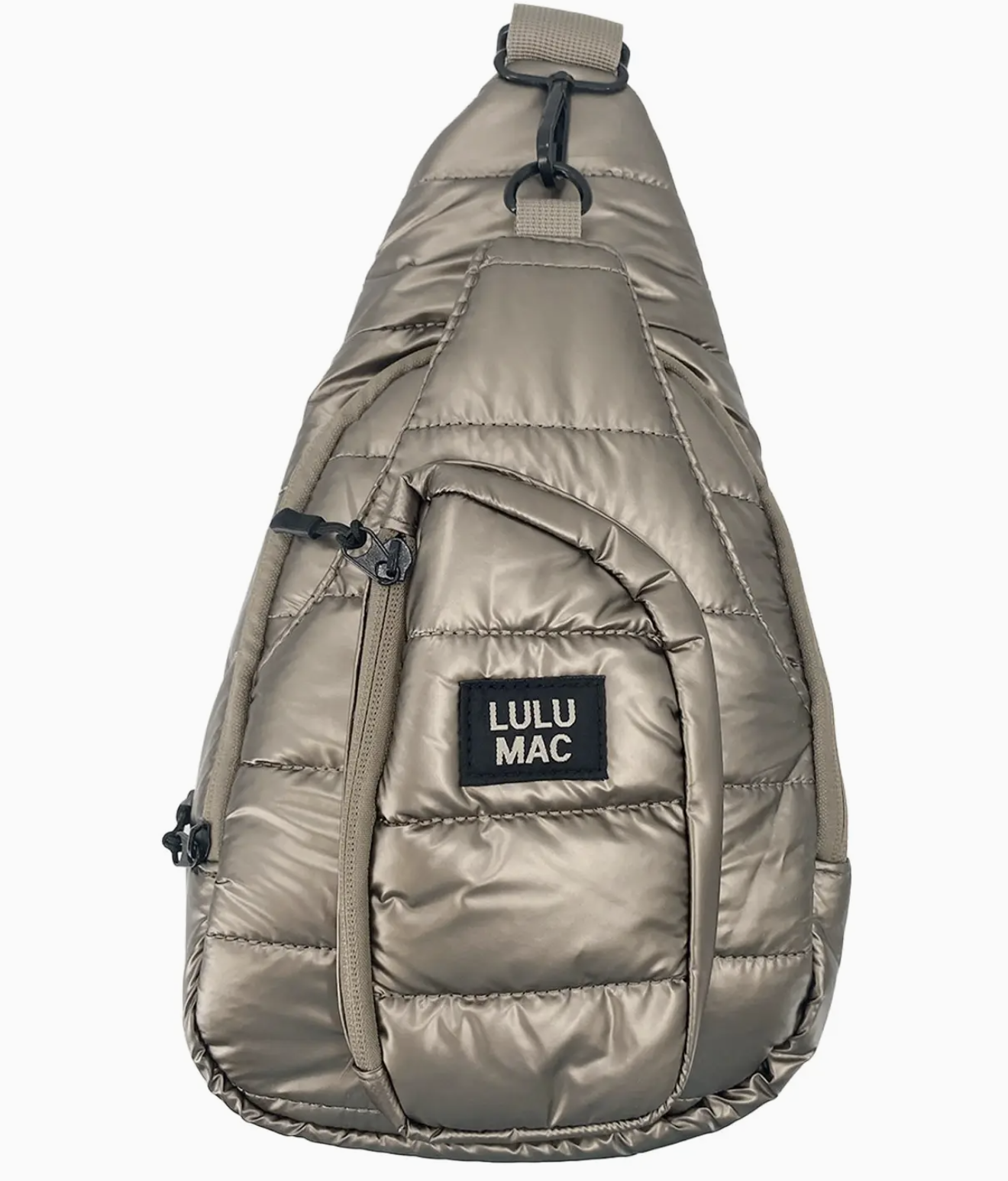 LULU MAC Puffer Metallic Sling Bag-Olive