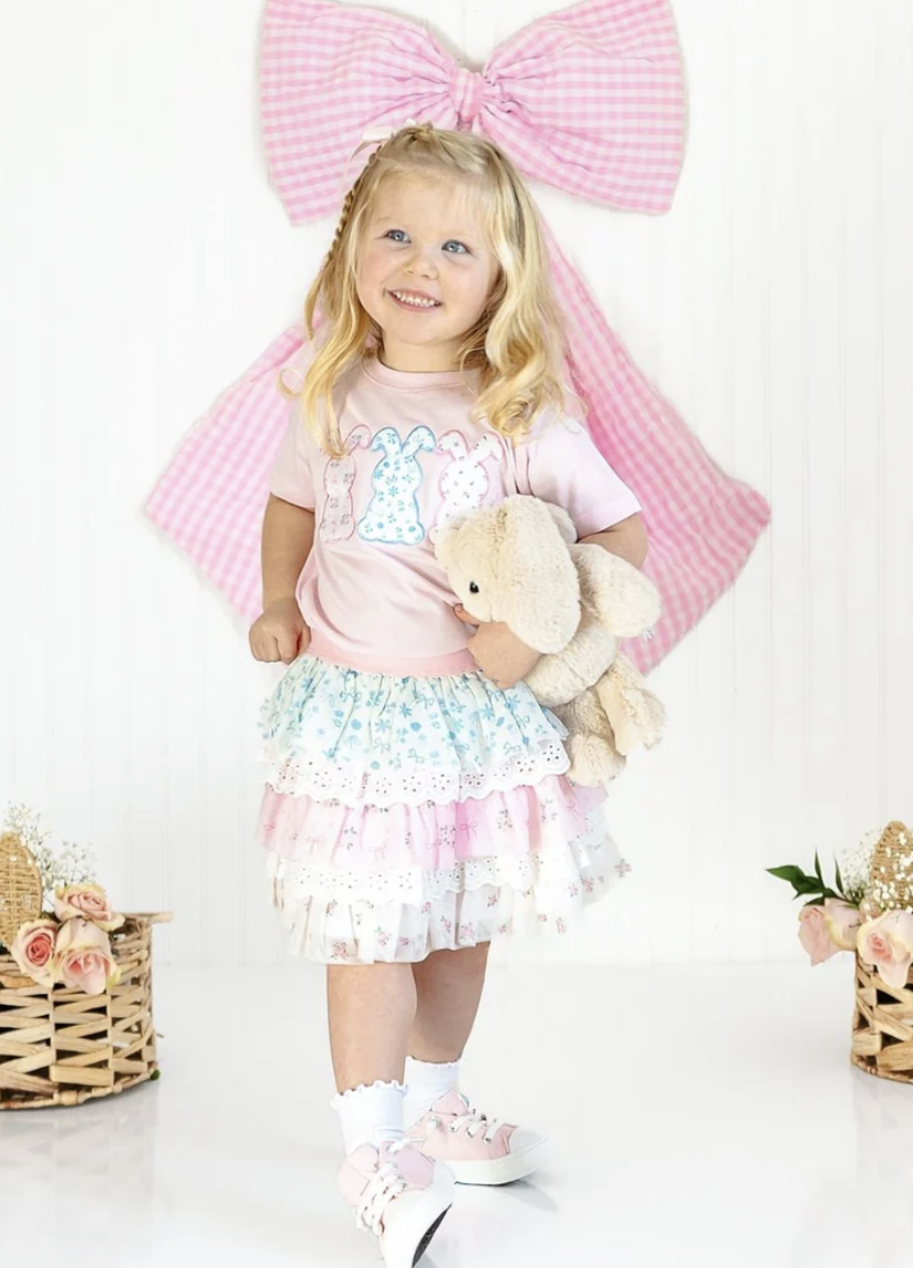 Sweet Wink Floral Bunny Patch SS Tee