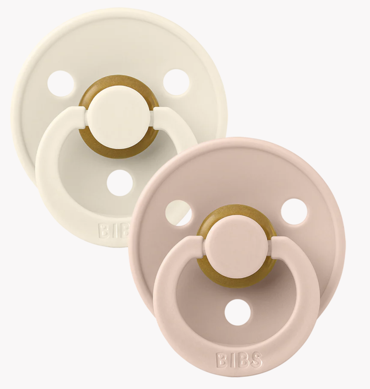 BIBS Colour Pacifiers 2 Pack - Ivory/Blush