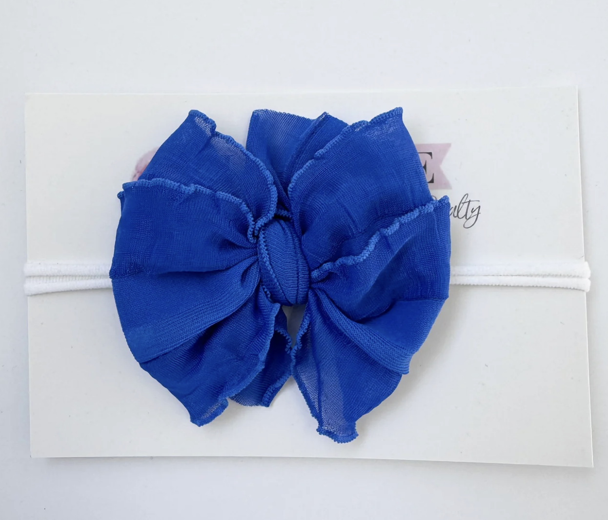 In Awe Skinny Mini Ruffled Headband- Royal Blue