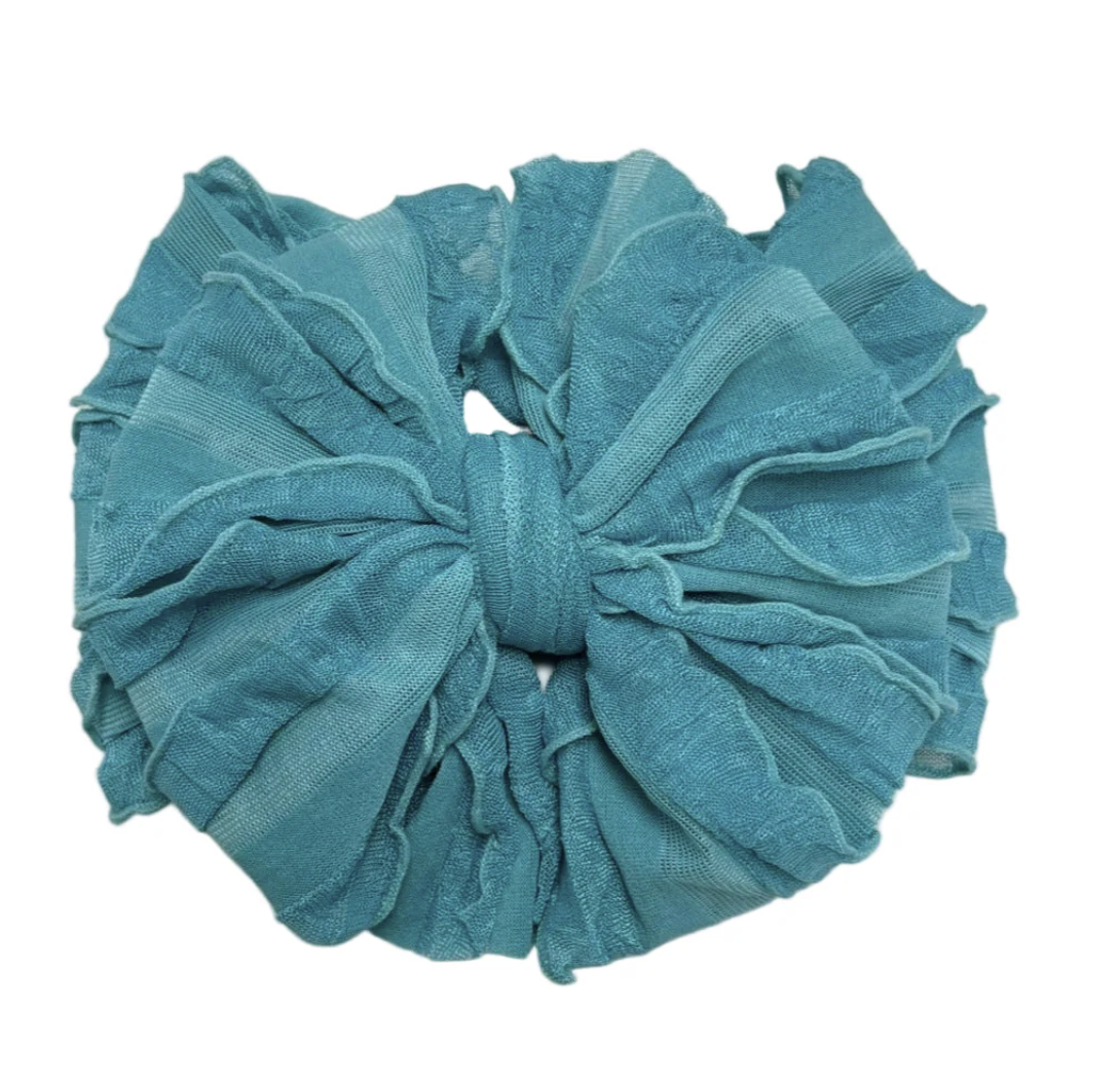 In Awe Ruffled Headband- Turquoise