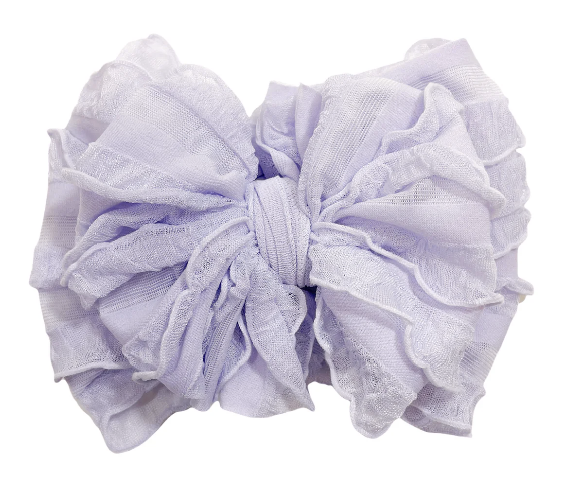 In Awe Ruffled Headband- Lavender