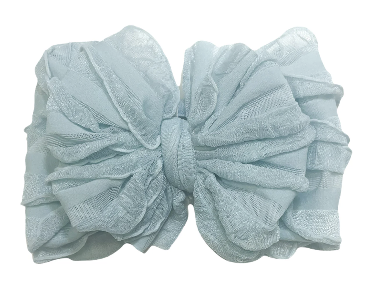 In Awe Ruffled Headband- Baby Blue