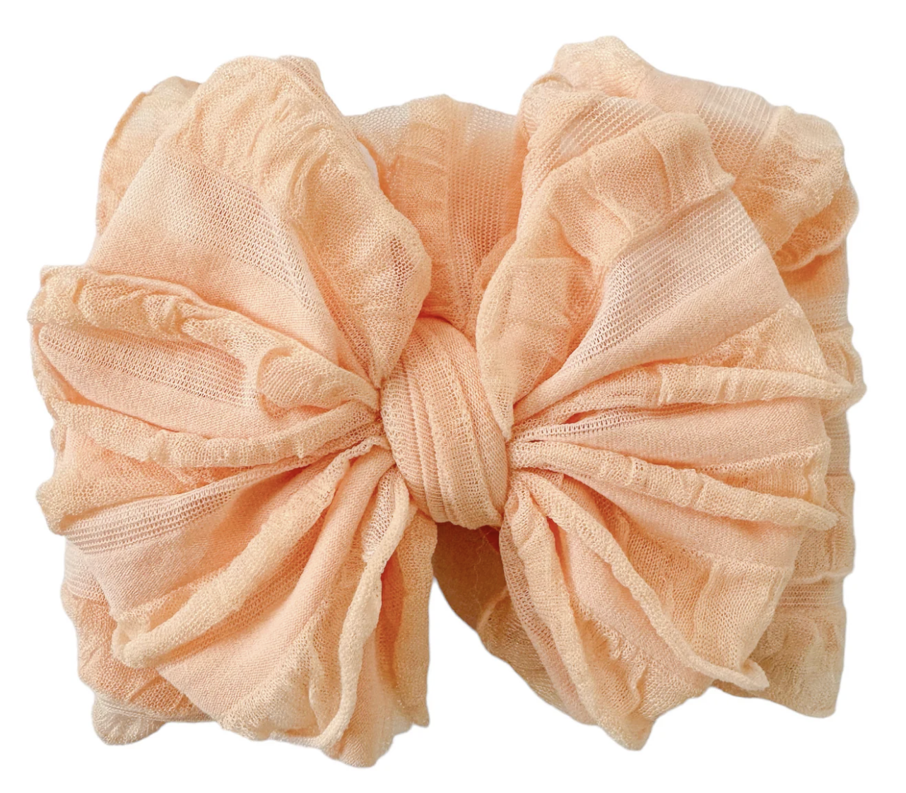 In Awe Ruffled Headband- Peach