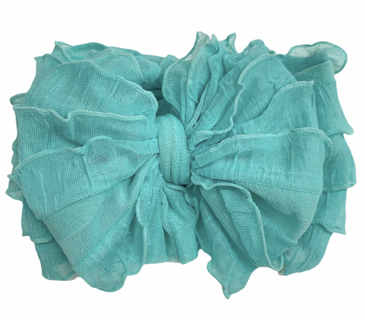In Awe Ruffled Headband- Cool mint