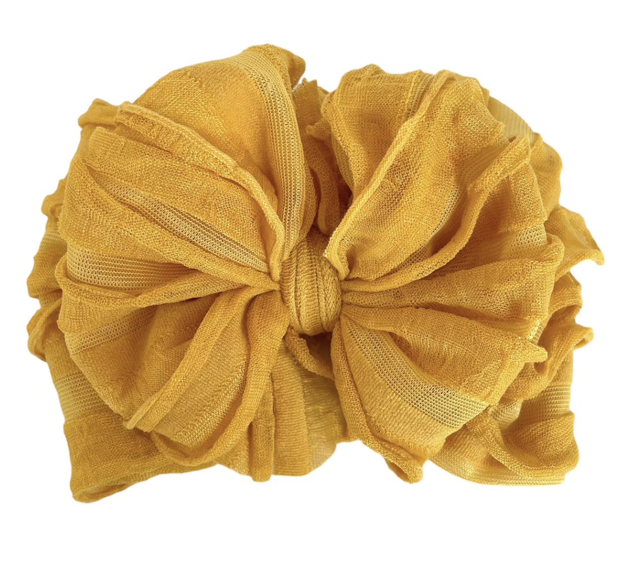 In Awe Ruffled Headband-Mustard