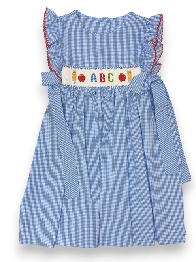 Petit Bebe Peri Blue Gingham Sleeveless Dress