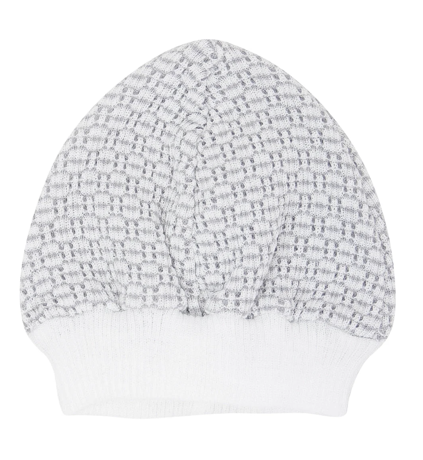 Paty Knit Solid Color Beanie Grey