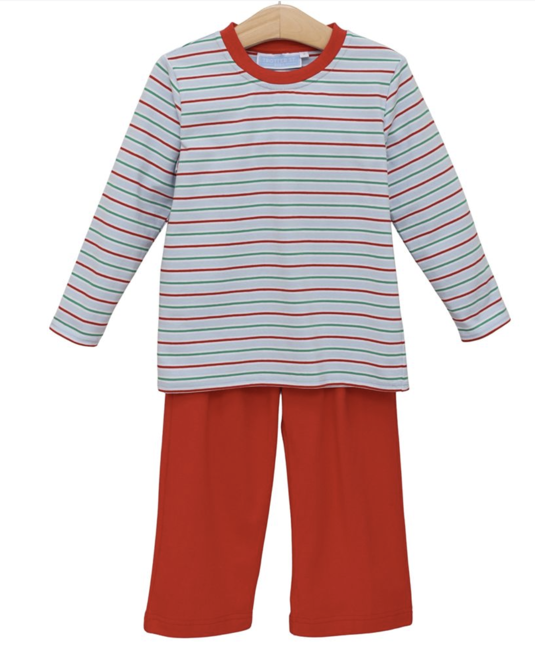 Trotter Street Kids Miller Pant Set Merry & Bright Stripe