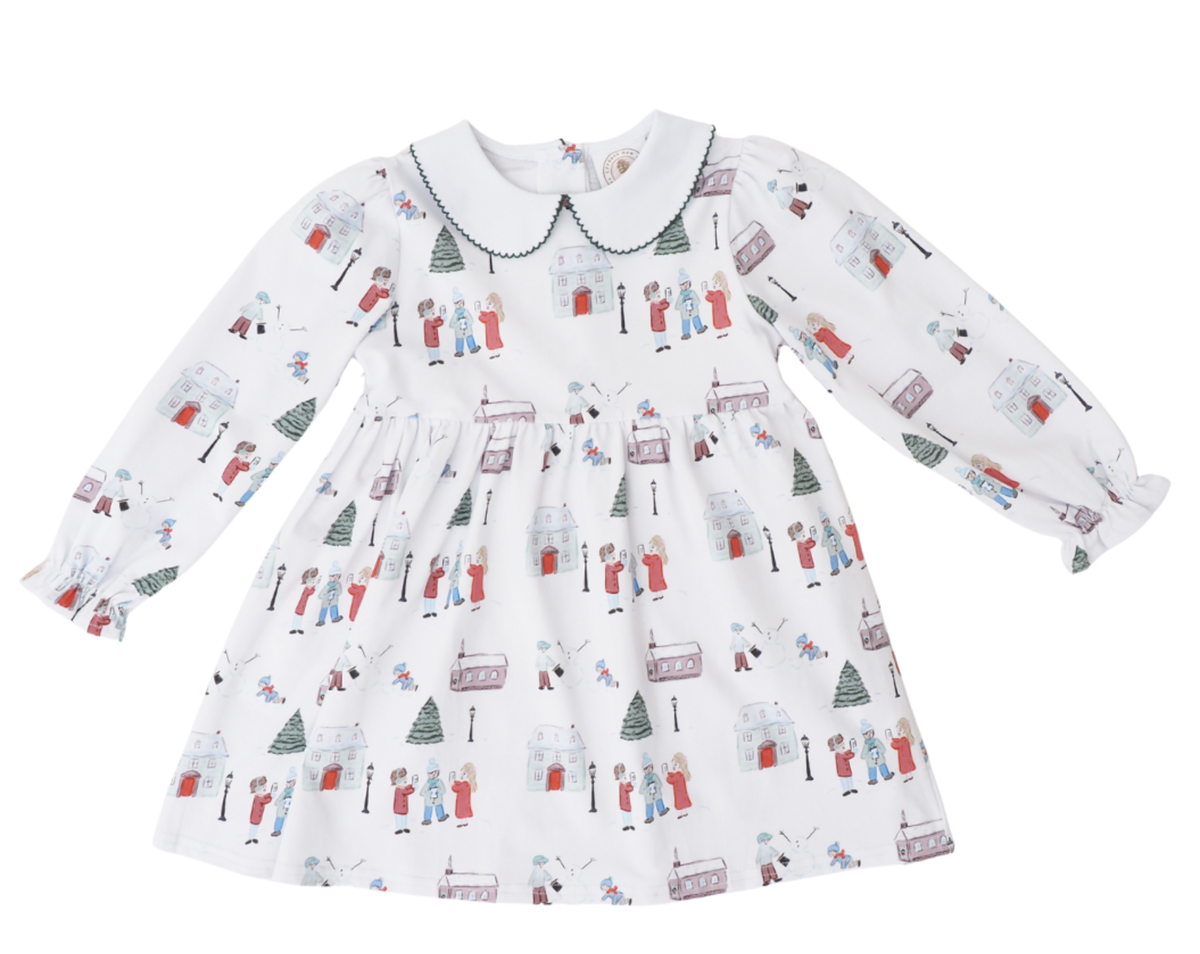 Cypress Row Christmas Village Toile Collins Classic Dress