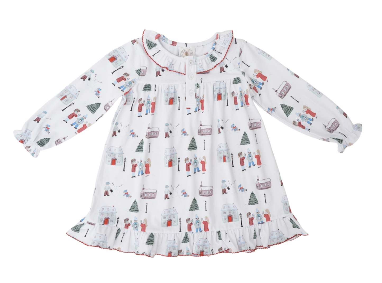 Cypress Row Christmas Village Toile Louise Lounge Dress
