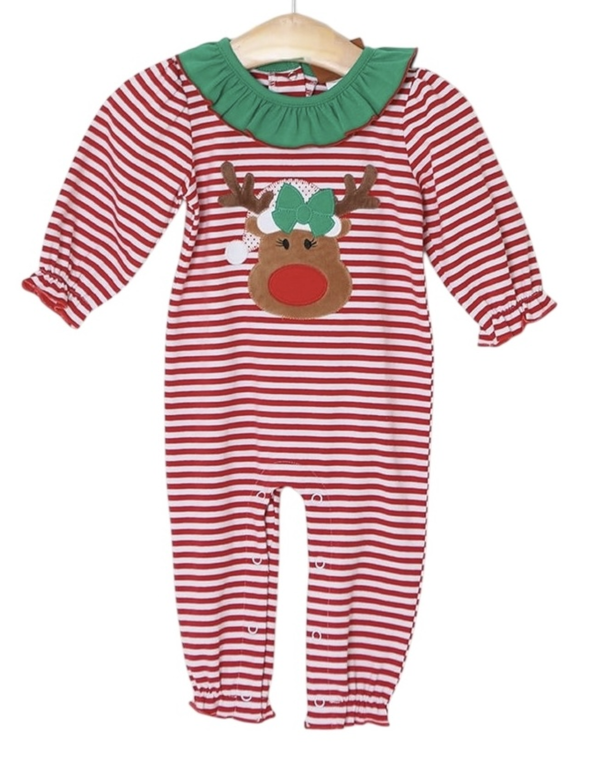 Millie Jay Reindeer Applique Girls Romper